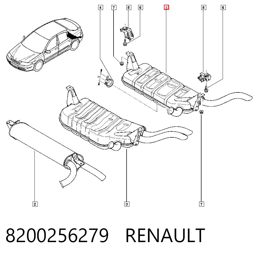 Tłumik, tylna część Renault Laguna II