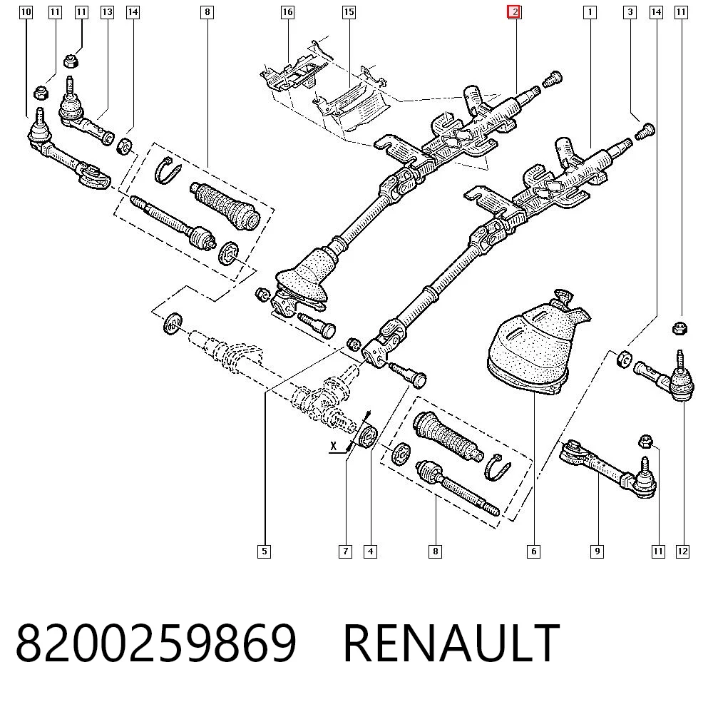 Kolumna (wał) kierownicza (kierownicy) do Renault Kangoo I KC0, KC1