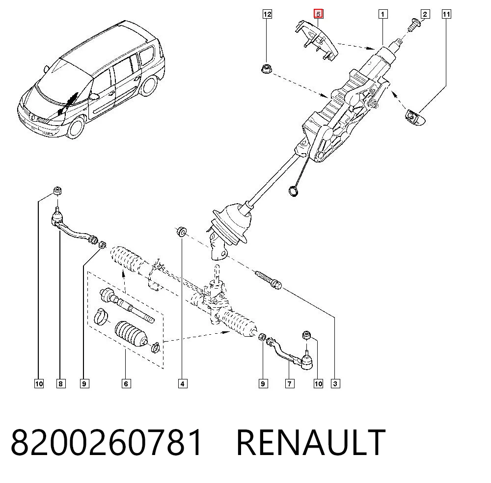 Czujnik kąta skrętu kierownicy do Renault Laguna II BG0, BG1