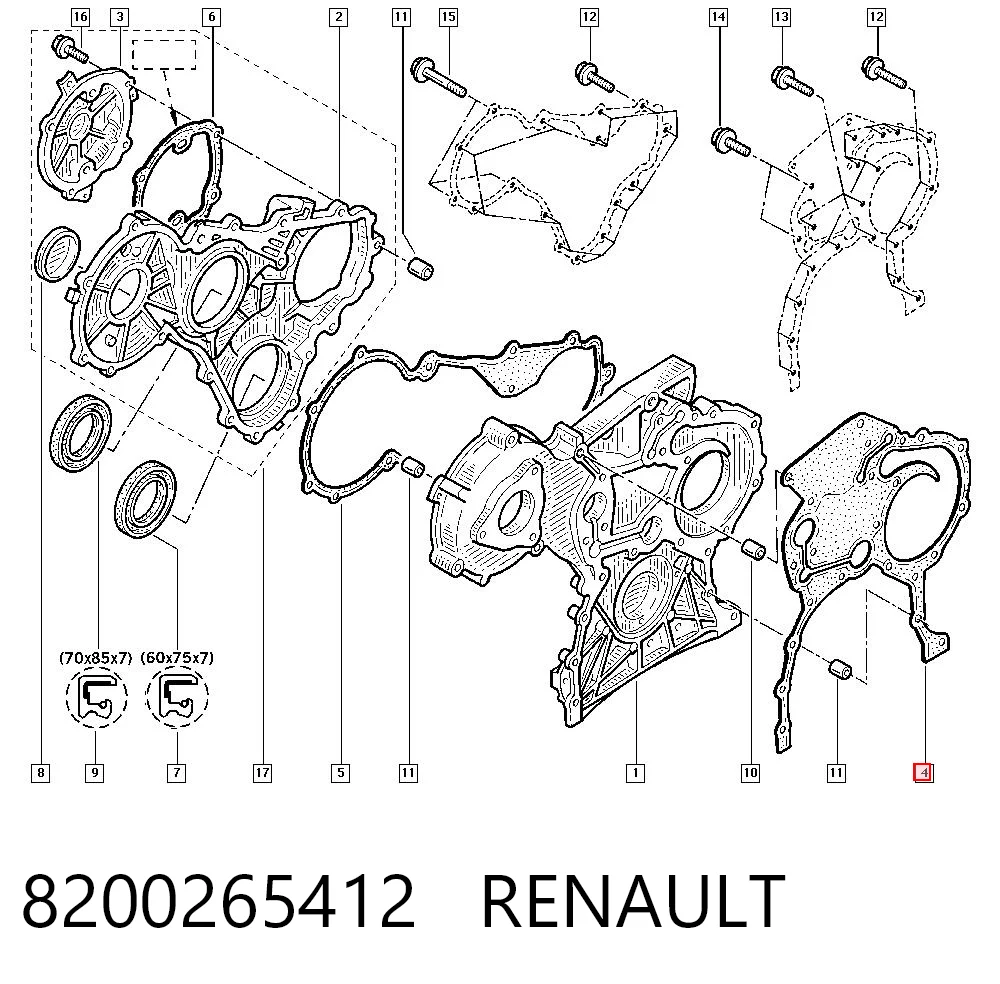 Uszczelka pokrywy przedniej silnika General Motors 9112708 cena, od 26,44 USD