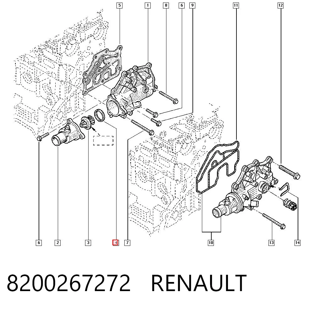  Uszczelka termostatu Renault Laguna 2