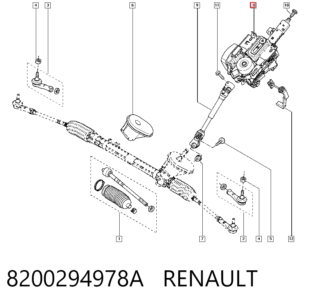 Kolumna (wał) kierownicza (kierownicy) do Renault Clio III BR01, CR01