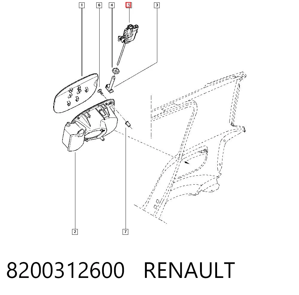 8200312600 Renault (RVI) Silniczek otwierania klapki wlewu paliwa