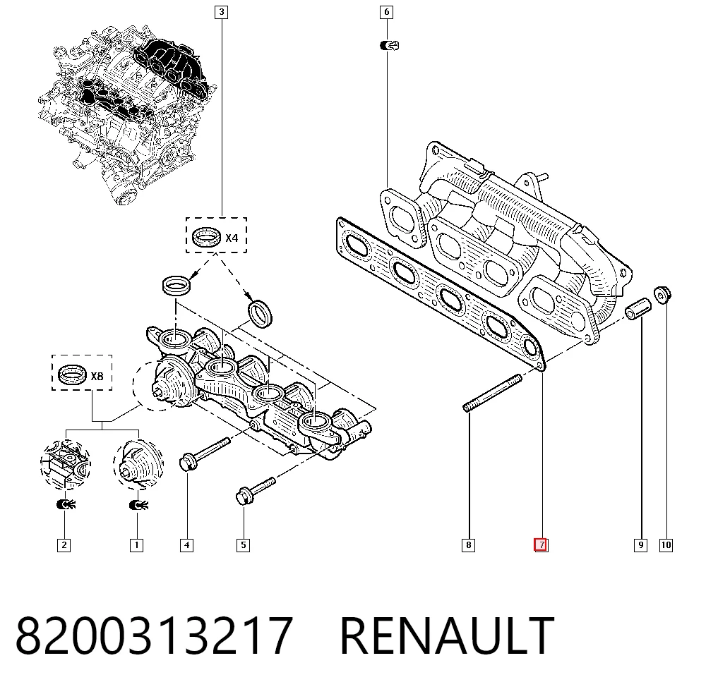 Uszczelka kolektora wydechowego Renault Trafic II awangarda (FL) (2001 - 2014) cena, od 8,53 USD