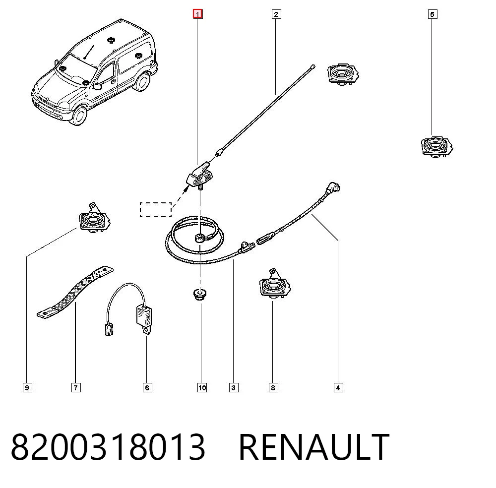 Kupić Antena Renault Kangoo  FC0, FC1 w dobrej cenie