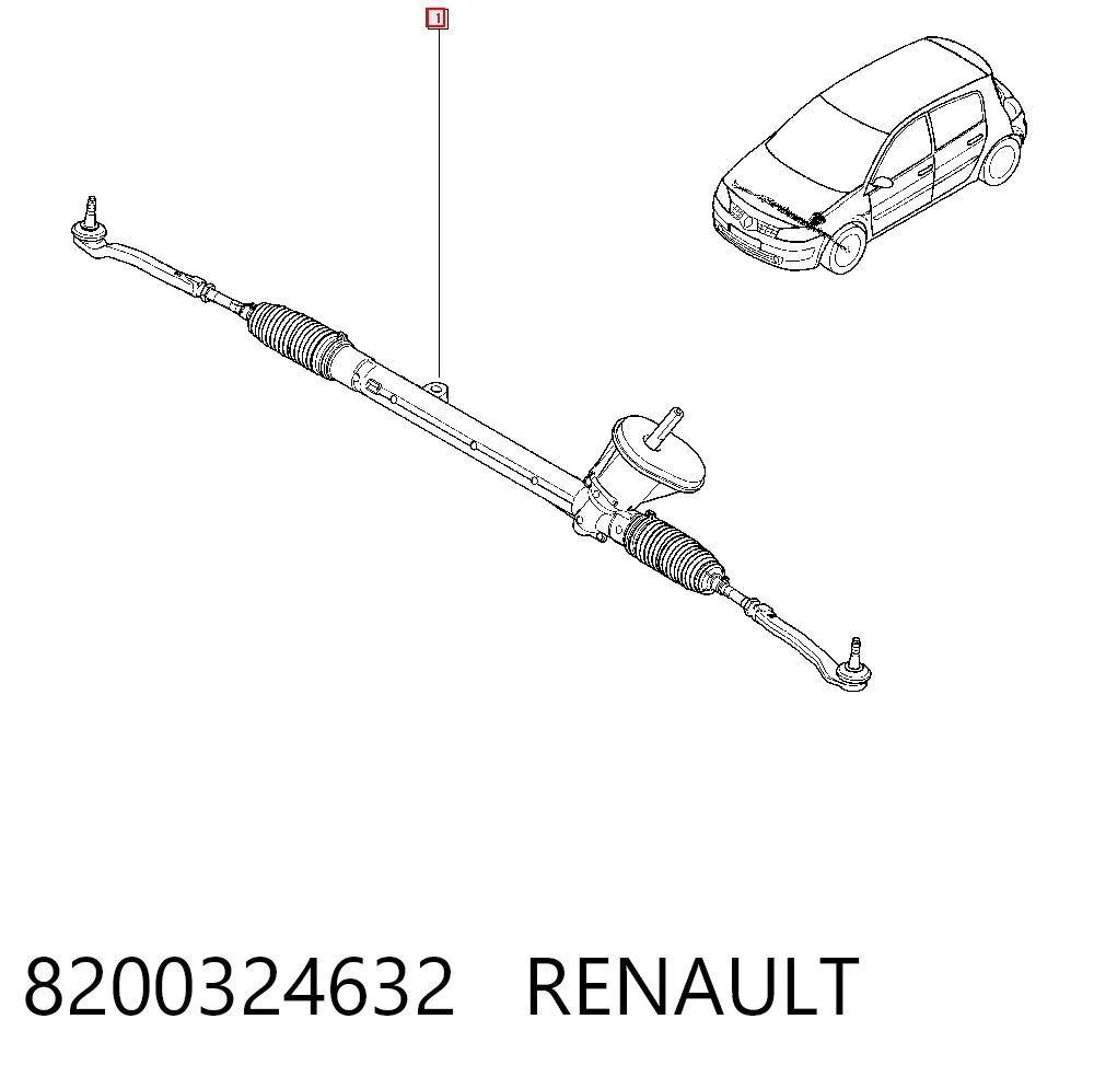 8200324632 Renault (RVI) Listwa kierownicza (maglownica)