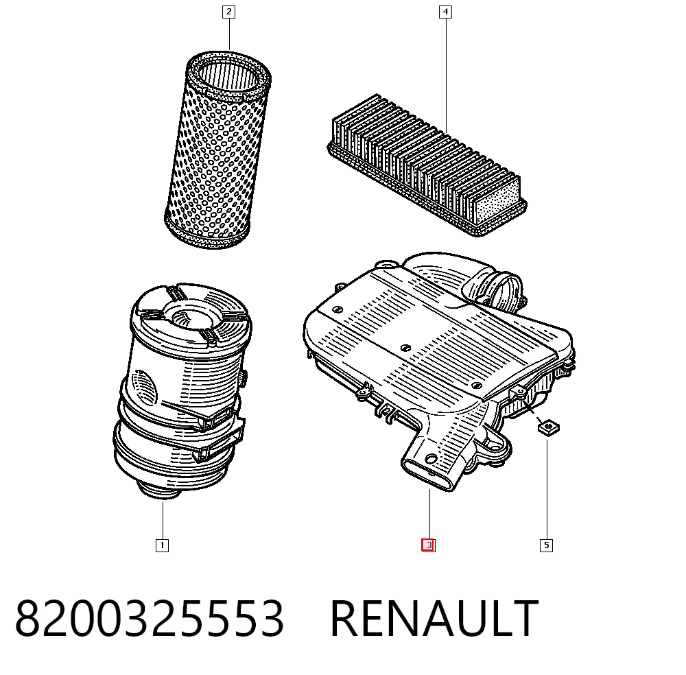Obudowa filtra powietrza Renault Scenic I minivan (JA0, JA1, FA0) (1999 - 2003) cena, od 5,10 USD