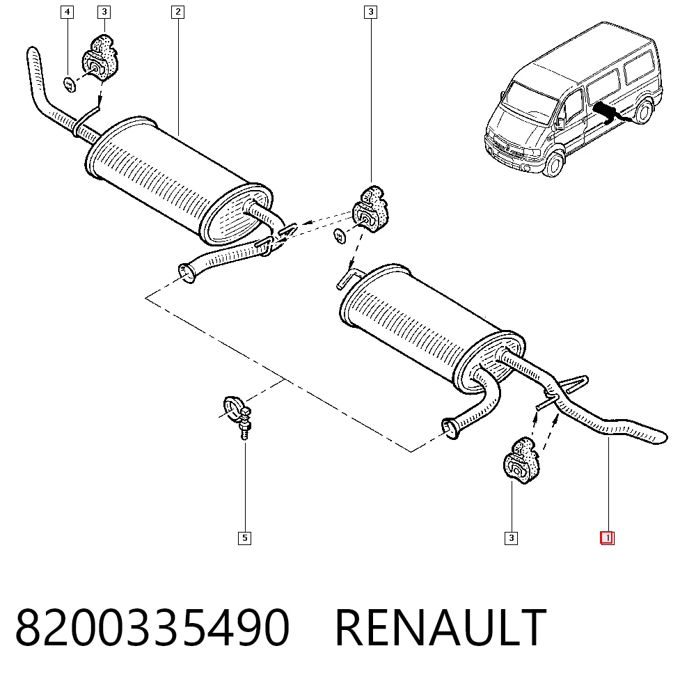 Tłumik, tylna część do Renault Master II FD