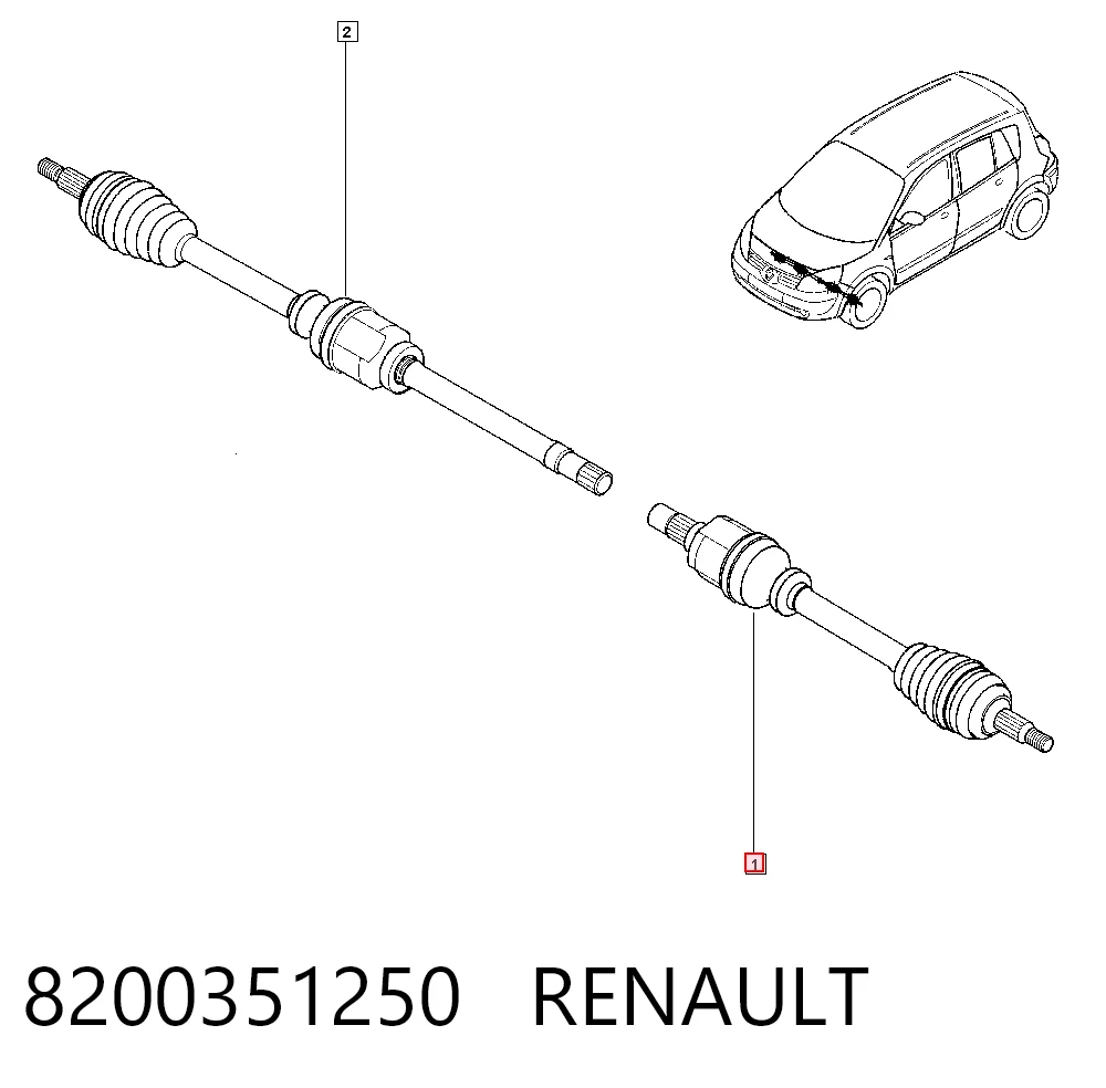 Półoś napędowa przednia lewa Renault Megane SCENIC minivan (JA0, JA1) (1996 - 2001) cena, od 66,52 USD