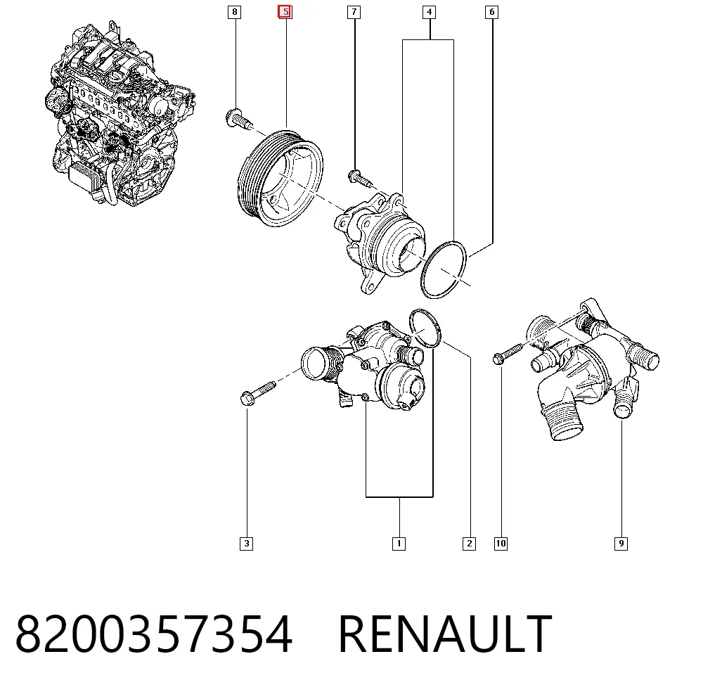 Koło pasowe pompy wodnej do Renault Trafic III 