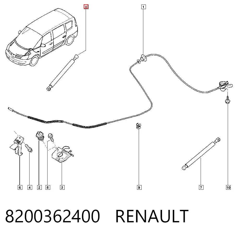 Amortyzator maski Renault Espace IV minivan (JK0) (2002 - 2015) cena, od 11,28 USD