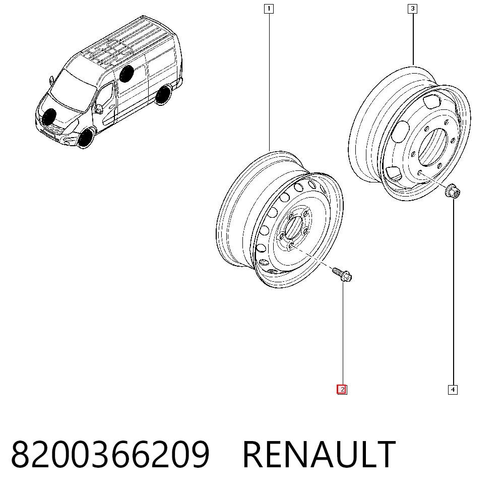 Do koszyka Śruba koła Renault Master III FV