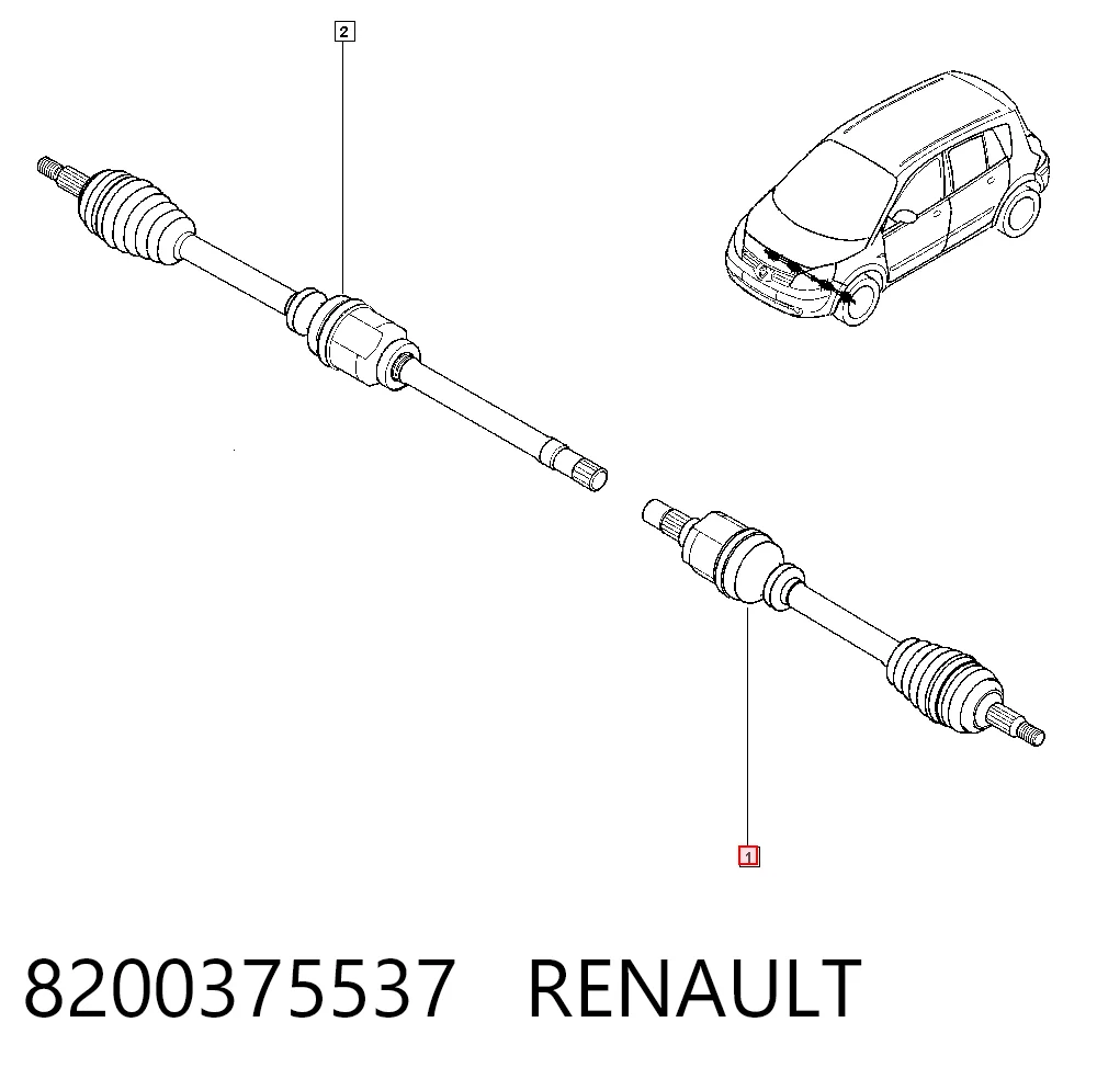 Do koszyka Półoś napędowa przednia lewa Renault Megane SCENIC JA0, JA1