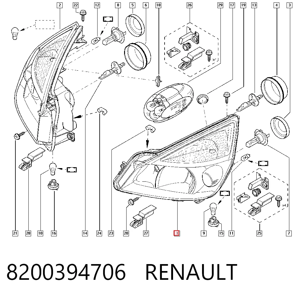 Reflektor lewy do Renault Espace IV JK0