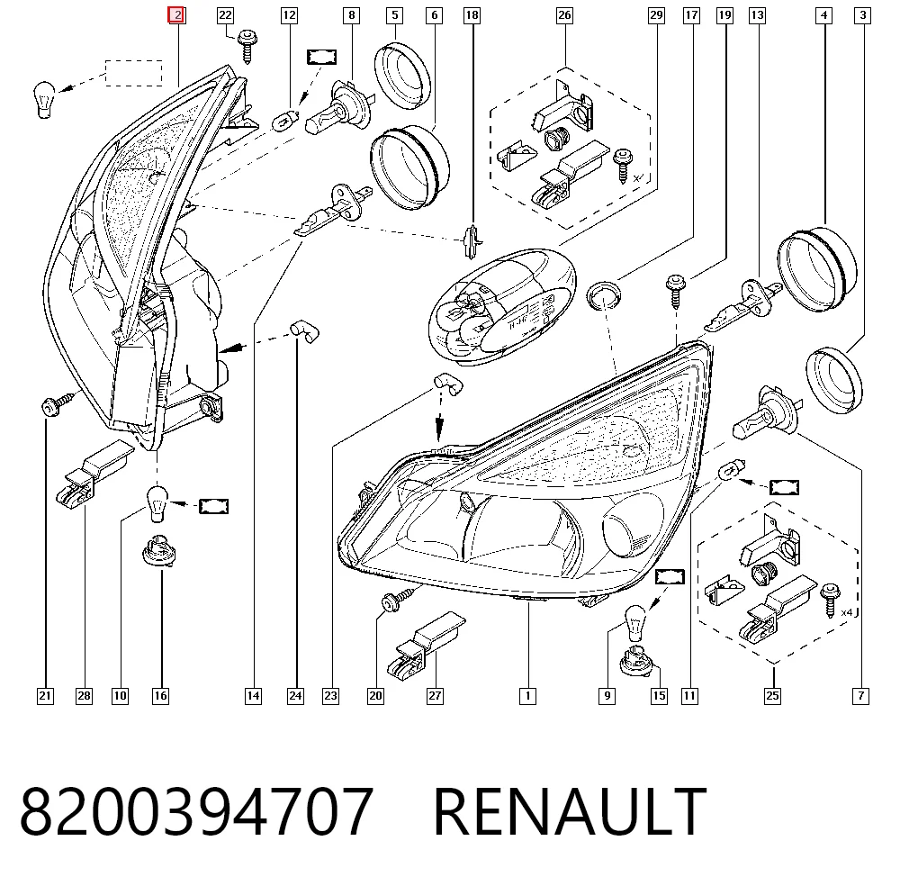 Reflektor prawy do Renault Espace IV JK0