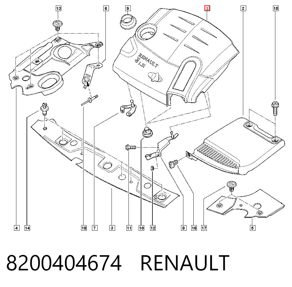 Pokrywa silnika dekoracyjna do Renault Clio III GRANDTOUR KR01