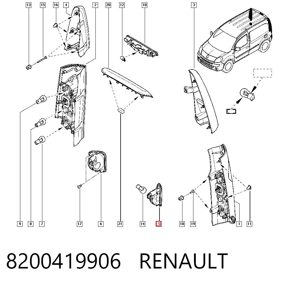8200419906 Renault (RVI) Przednia lampa przeciwmgielna tylna lewa