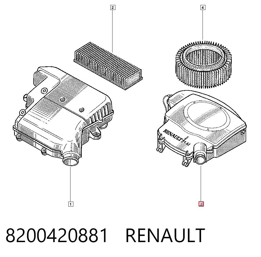 Do koszyka Obudowa filtra powietrza Renault Kangoo I KC0, KC1