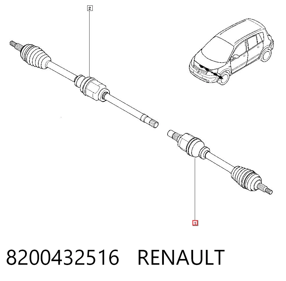  Półoś napędowa przednia lewa Renault Megane 
