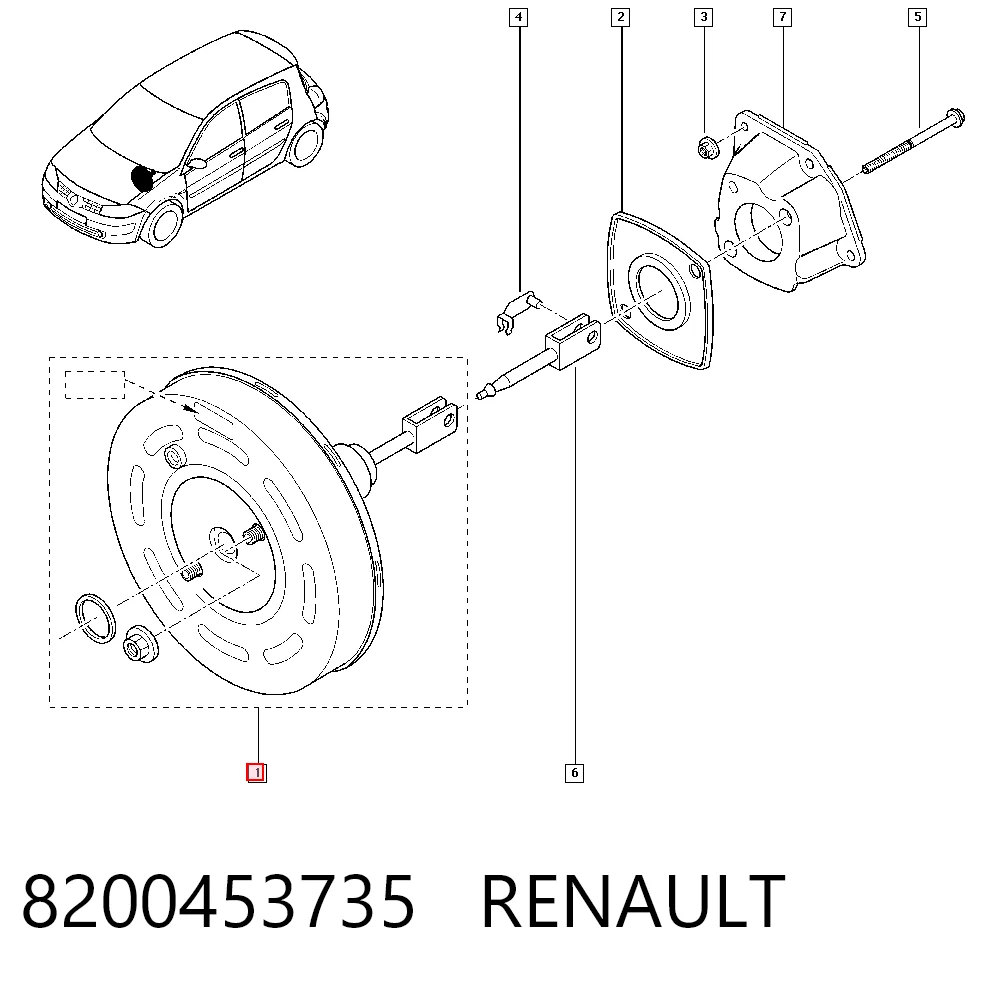 Wzmacniacz próżniowy hamulców Renault Megane II sedana (LM0, LM1) (2003 - 2012) cena, od 39,23 USD