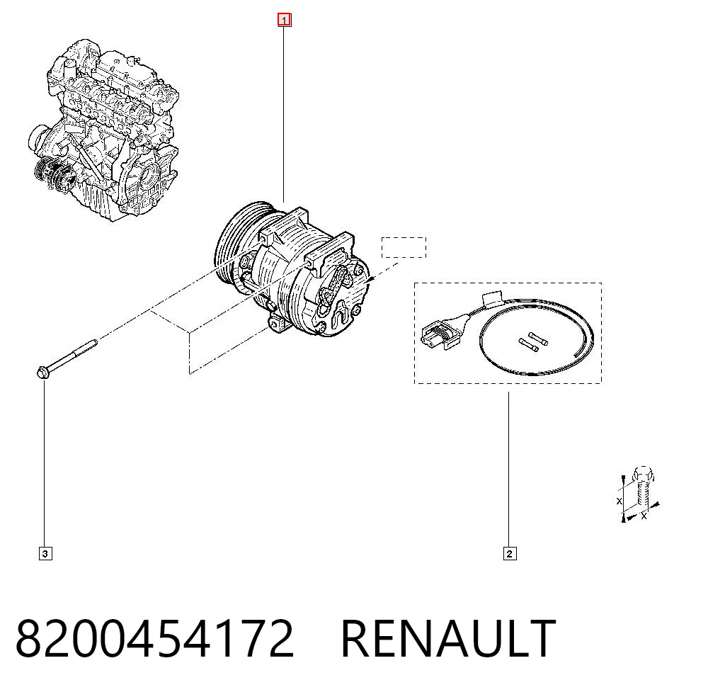 8200454172 Renault (RVI) Sprężarka klimatyzacji
