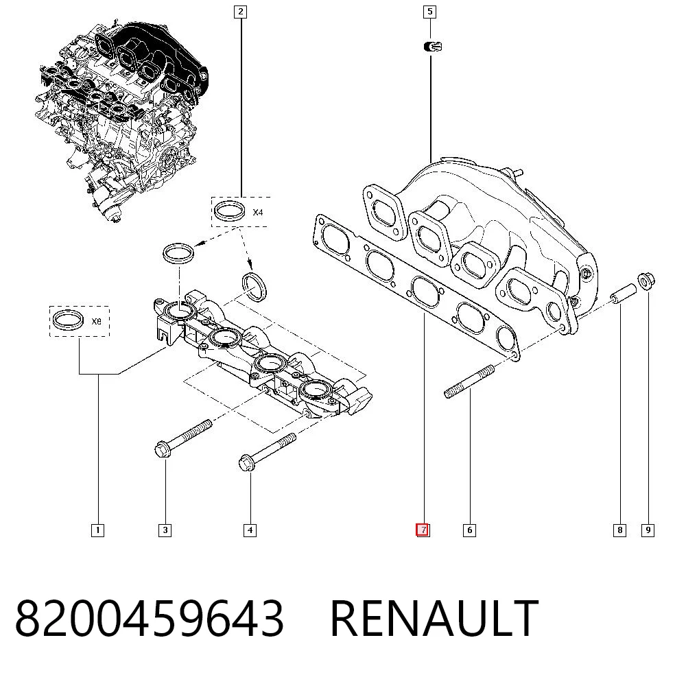 Do koszyka Uszczelka kolektora wydechowego Renault Trafic II FL