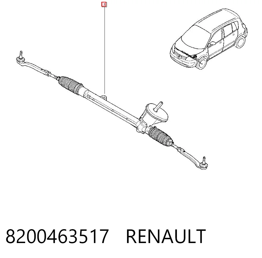 8200463517 Renault (RVI) Listwa kierownicza (maglownica)