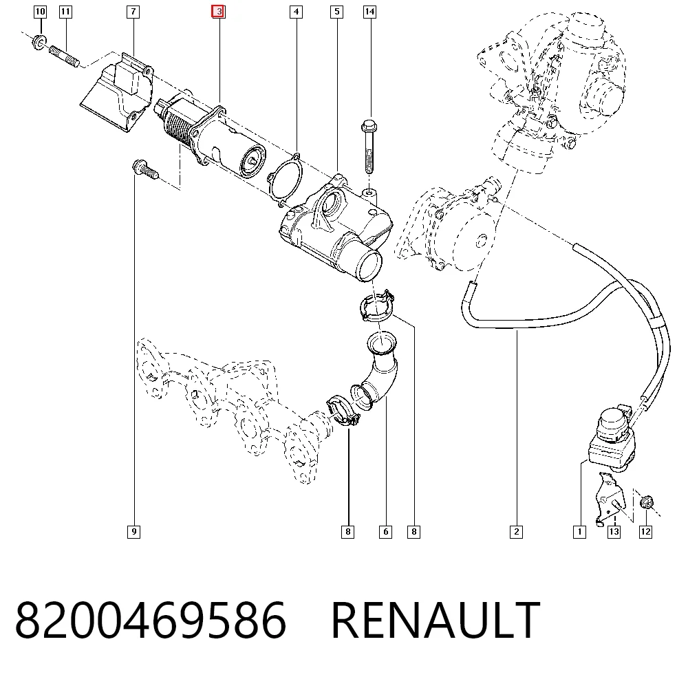 8200469586 Renault (RVI) Zawór recyrkulacji spalin EGR