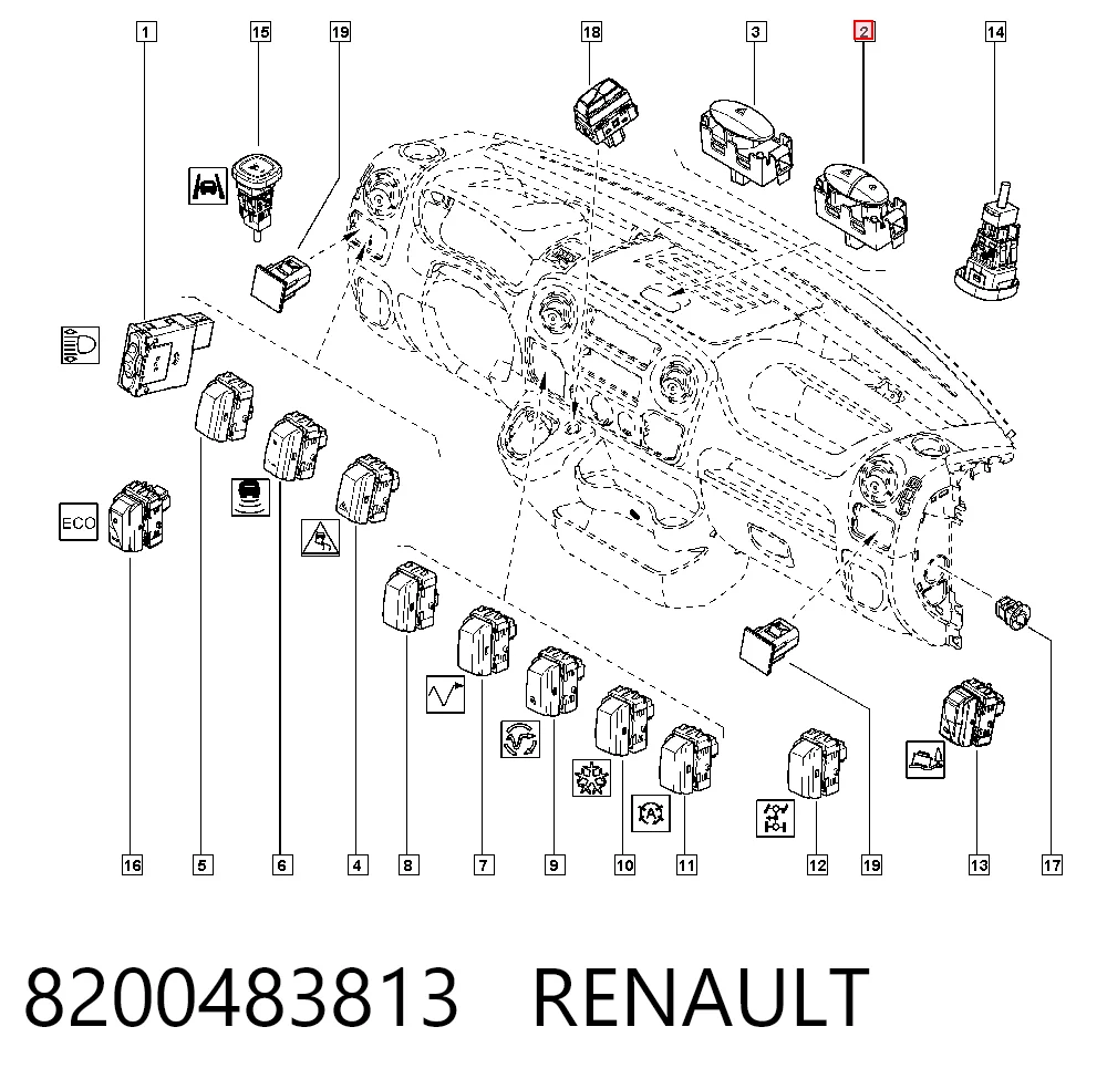  Przycisk włączania światła awaryjnego Renault Master 3