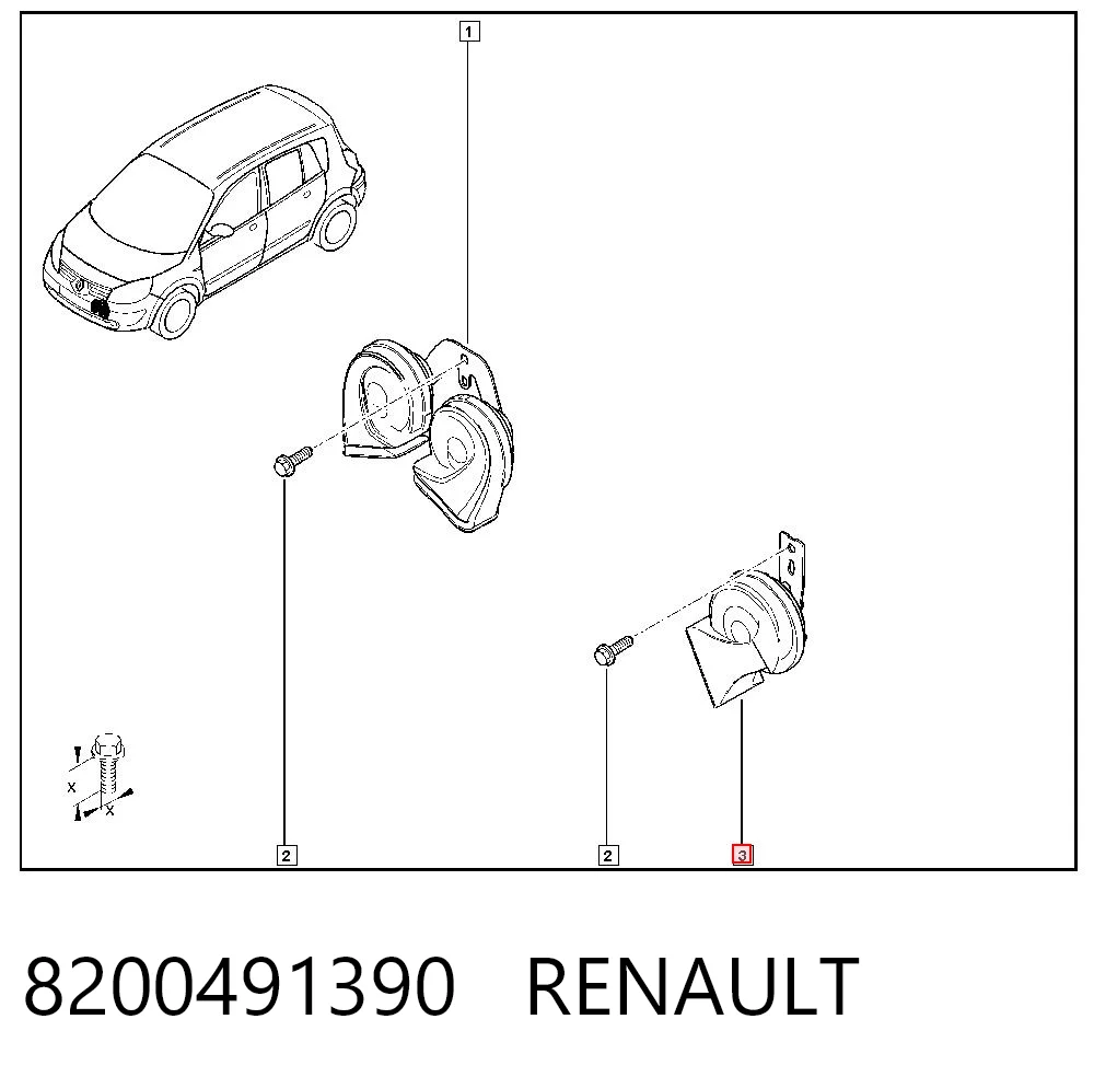 Sygnał dźwiękowy (klakson) do Renault Scenic II JM0, JM1