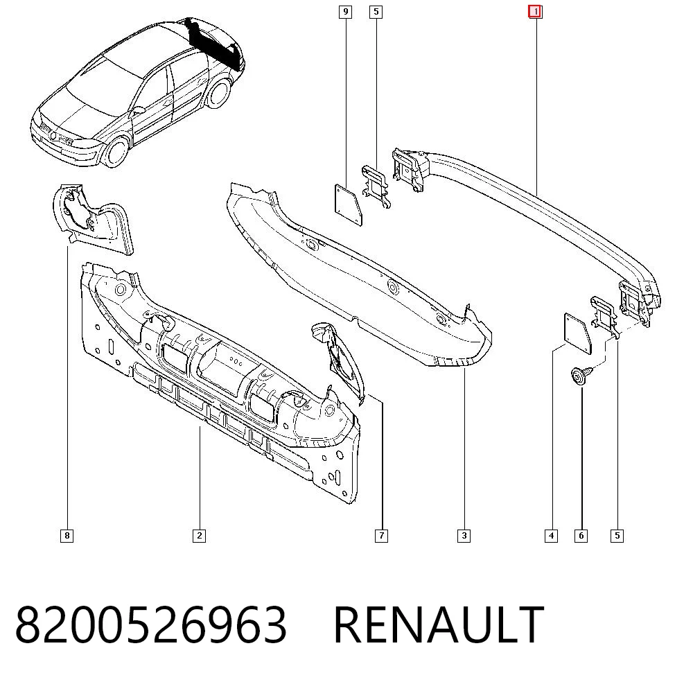 Wzmocnienie zderzaka tylnego do Renault Megane II LM0, LM1