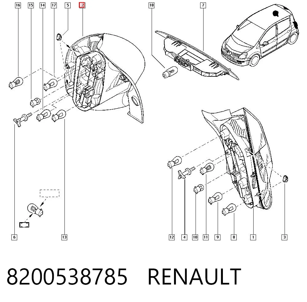  Lampa zespolona tylna prawa Renault Modus 