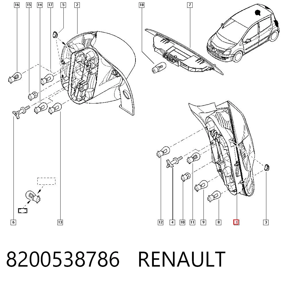 Lampa zespolona tylna lewa Renault Modus 