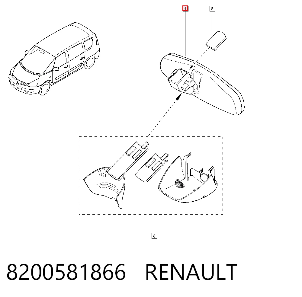 Lusterko wewnętrzne do Renault Vel Satis  BJ0