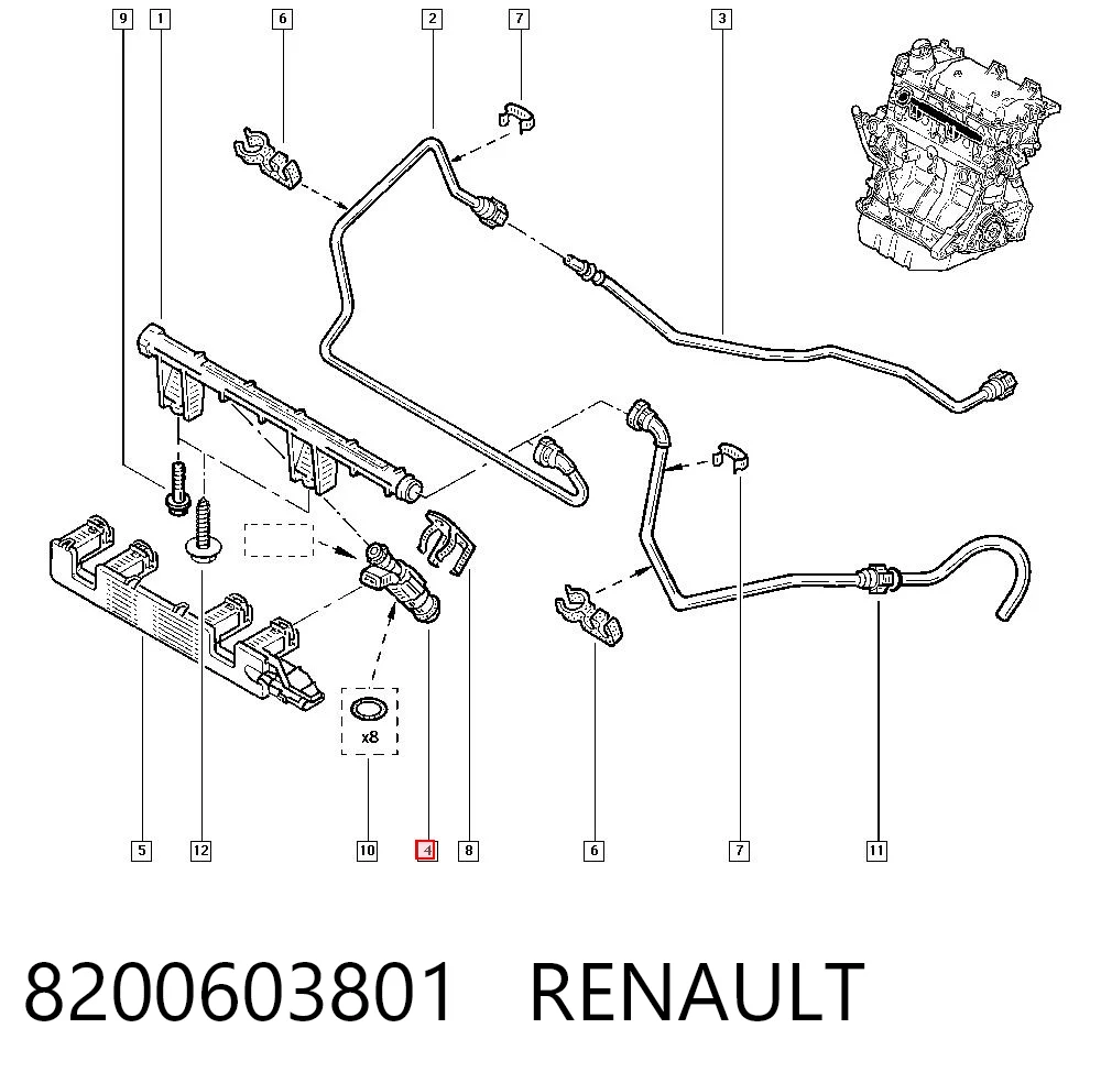 Wtryskiwacz paliwa do Renault Clio BC57, 5357