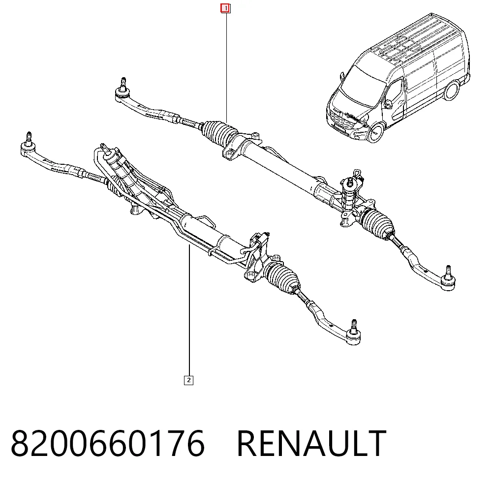 8200660176 Renault (RVI) Listwa kierownicza (maglownica)