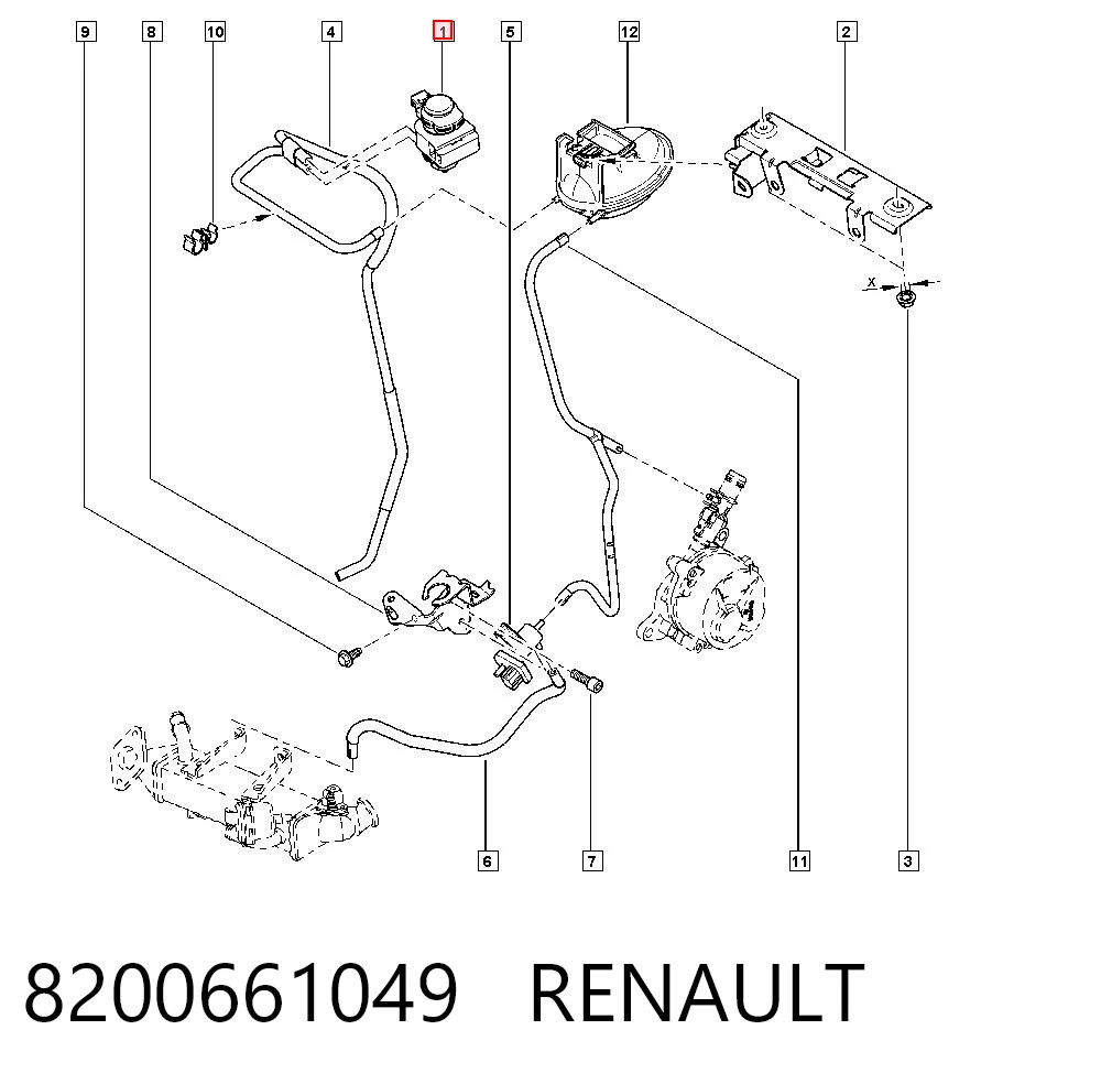 8200661049 Renault (RVI) Przetwornik ciśnienia (solenoid) doładowania