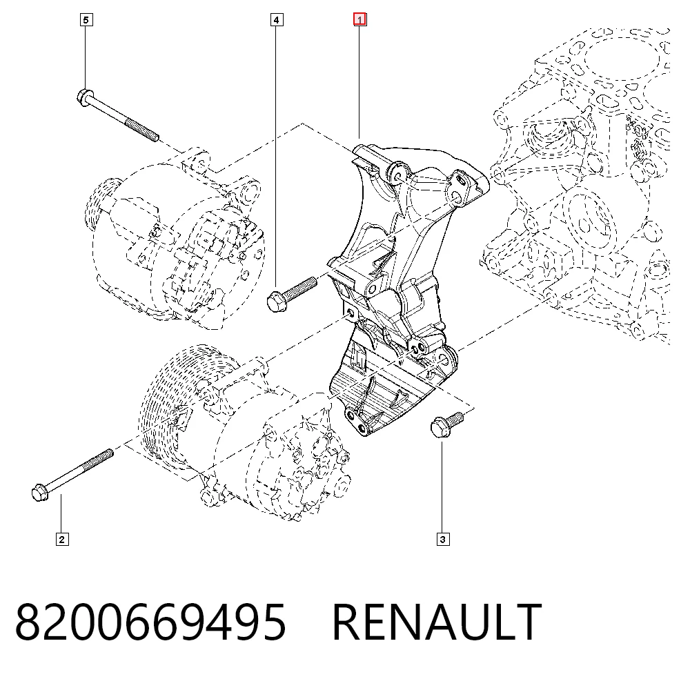 Wspornik alternatora do Renault Megane II LM0, LM1