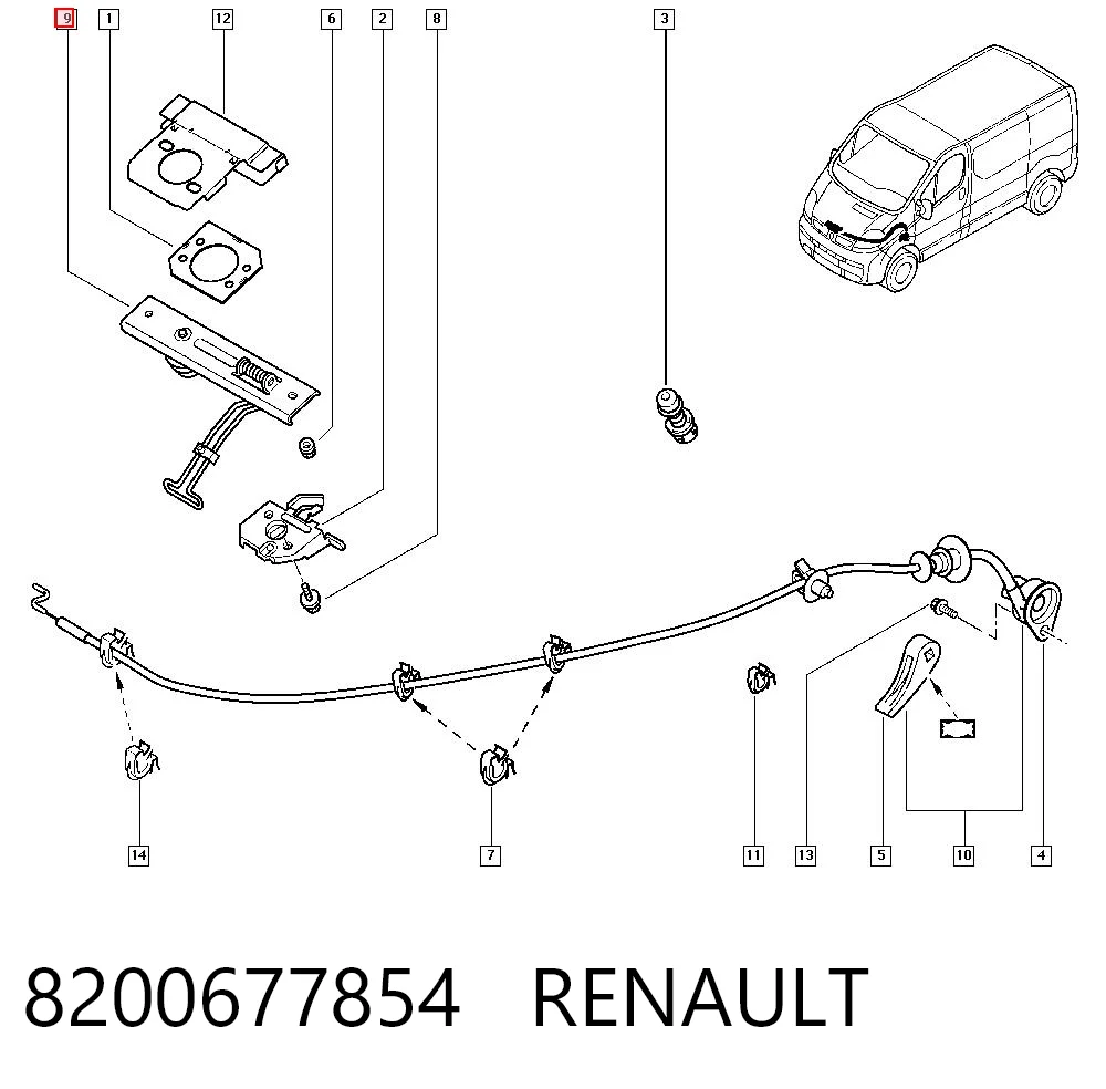 8200677854 Renault (RVI) Zamek maski
