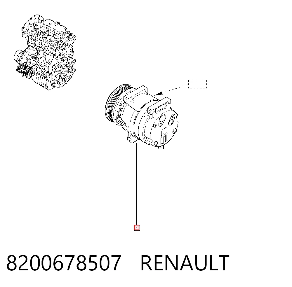8200678507 Renault (RVI) Sprężarka klimatyzacji