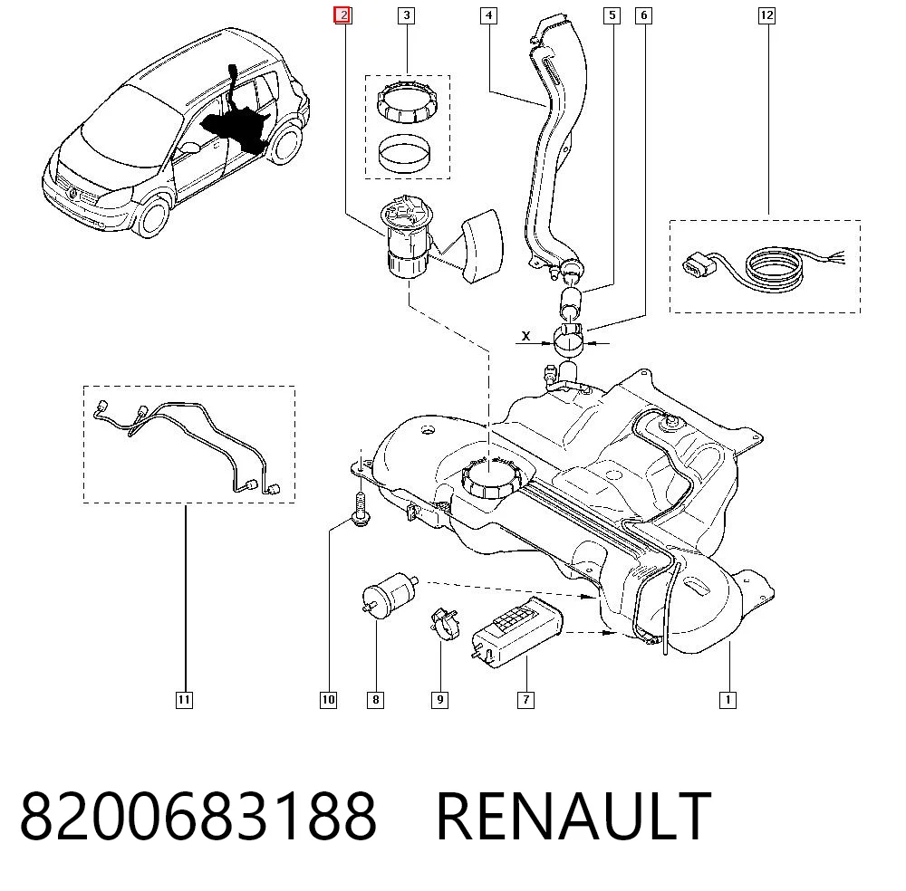 8200683188 Renault (RVI) Moduł pompy paliwowej z czujnikiem poziomu paliwa