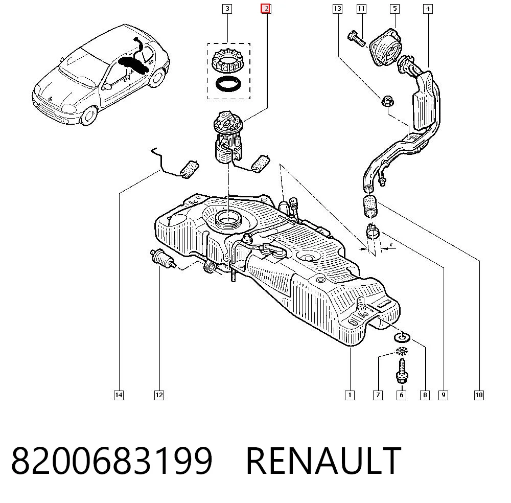 8200683199 Renault (RVI) Moduł pompy paliwowej z czujnikiem poziomu paliwa