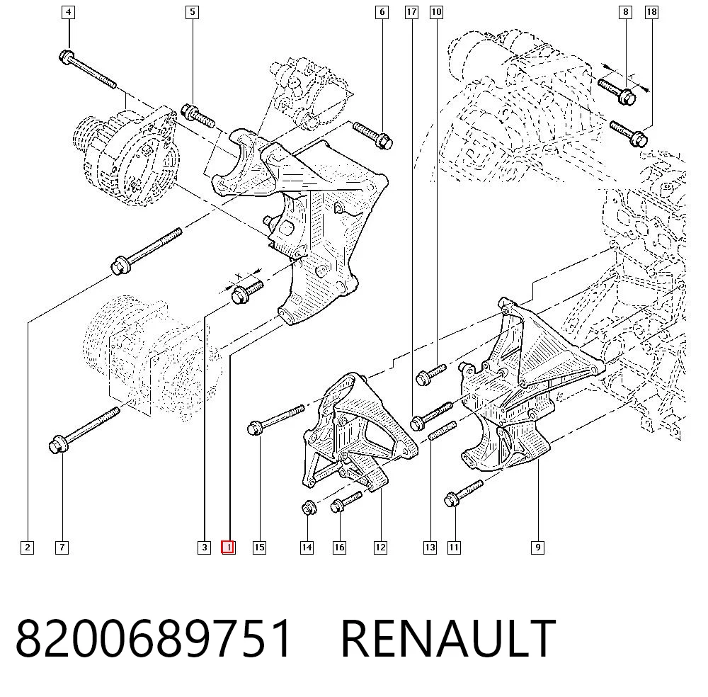 Wspornik alternatora do Renault Laguna II BG0, BG1