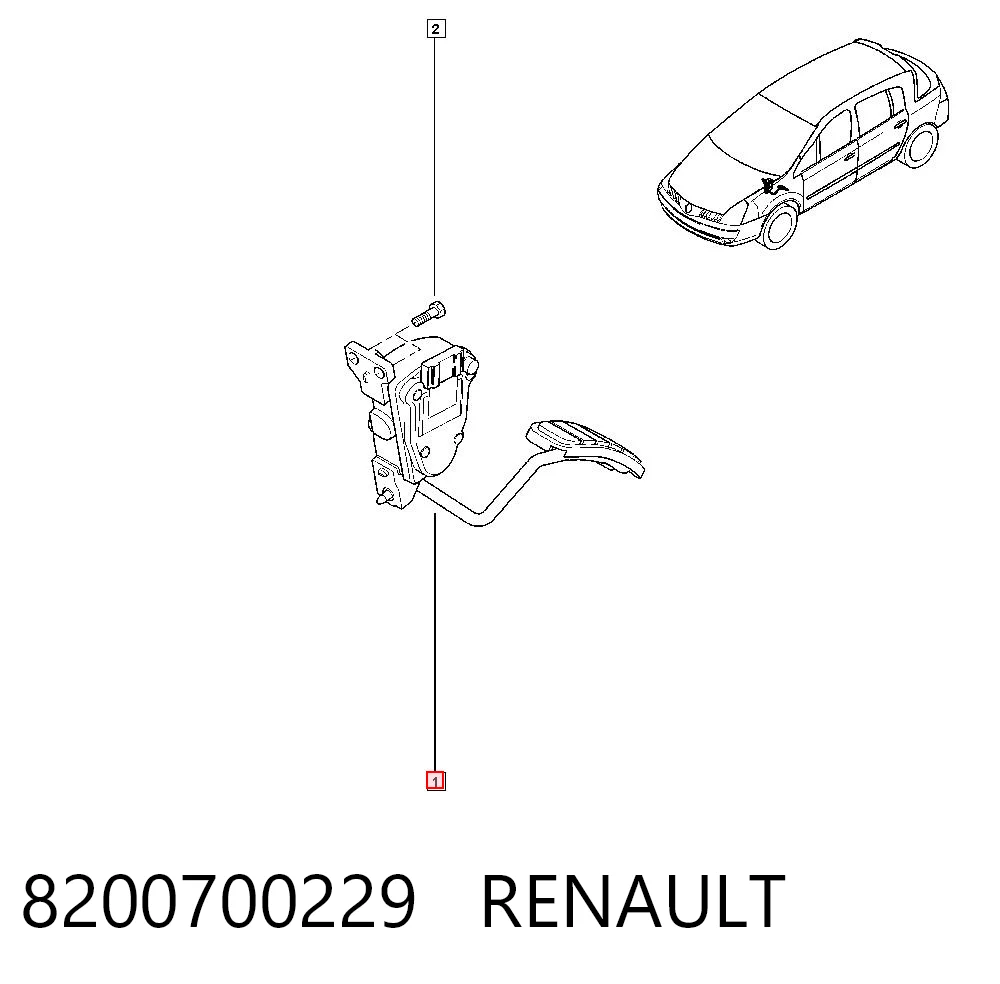 Pedał przyspieszenia (gazu) do Renault Vel Satis  BJ0