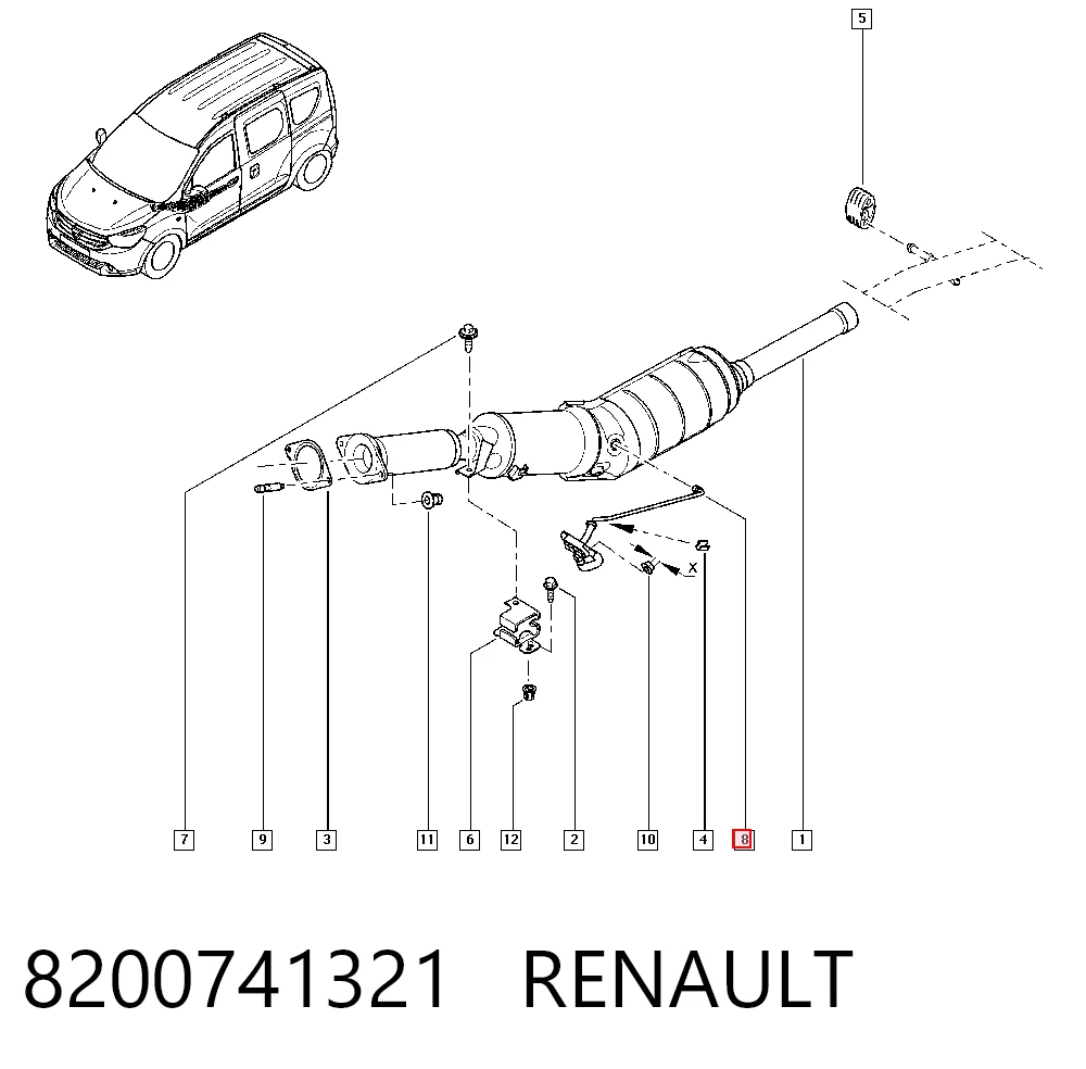 8200741321 Renault (RVI) Czujnik ciśnienia spalin
