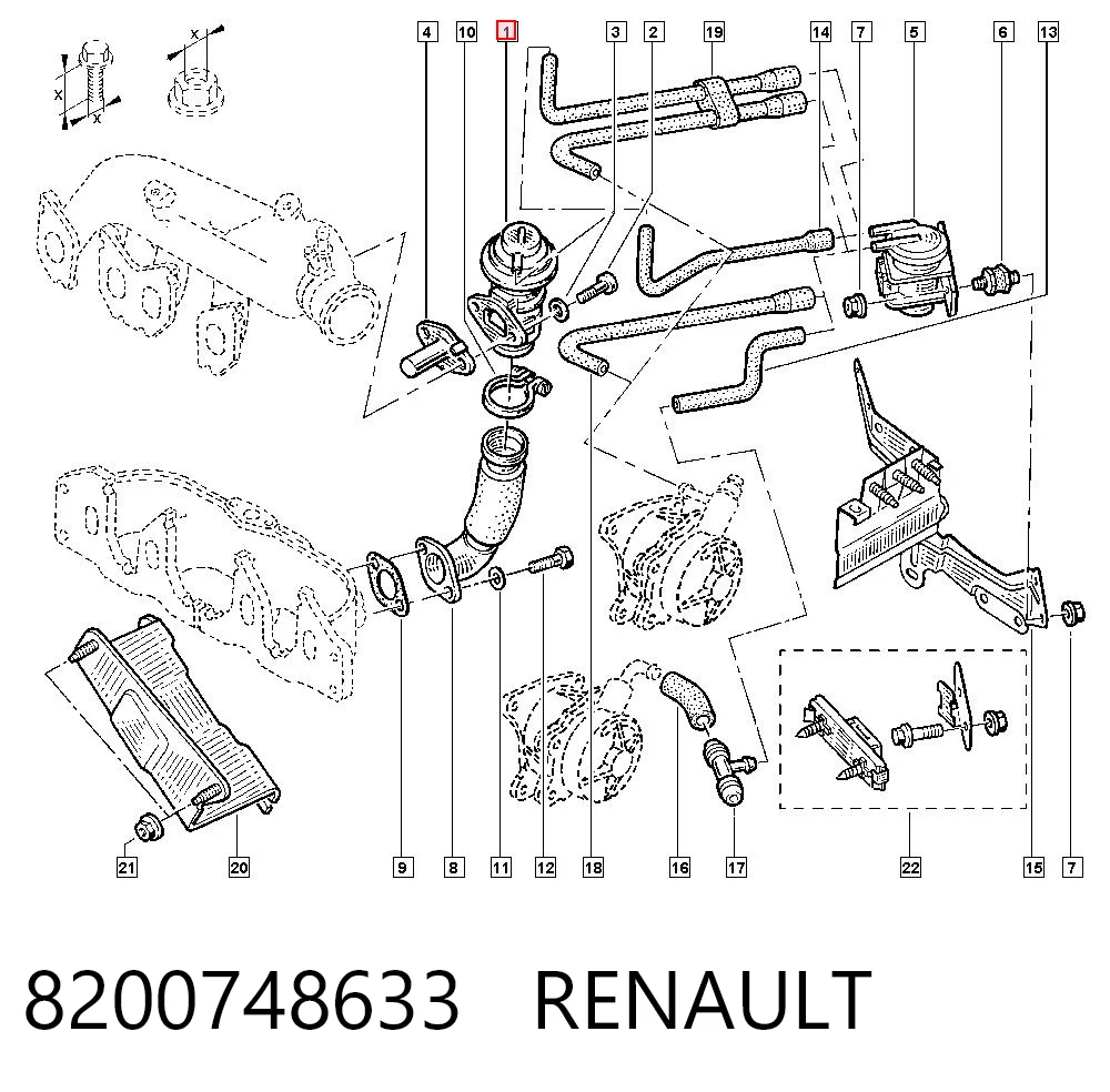  Zawór recyrkulacji spalin EGR Renault Trafic 1