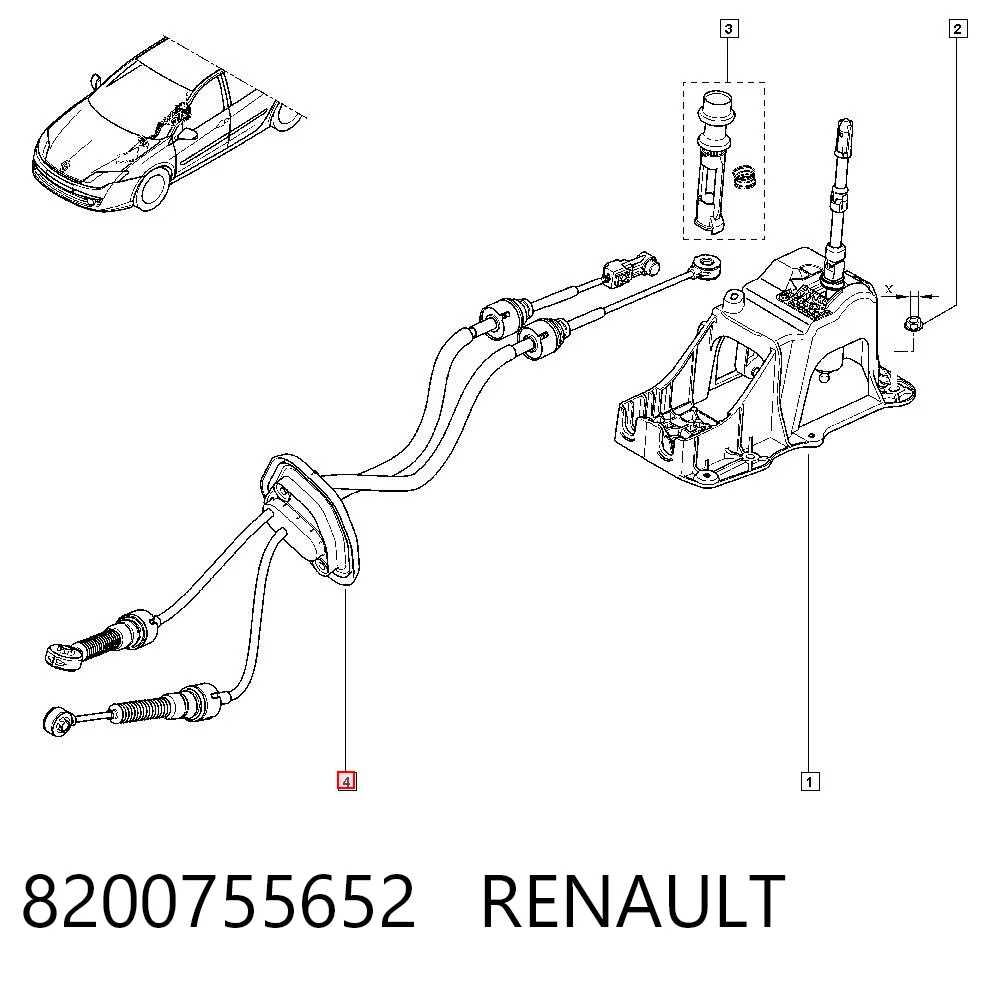 Linka dźwigni zmiany biegów podwójna Renault Laguna III hatchback (BT0, BT1) (2007 - 2015) cena, od 112,56 USD
