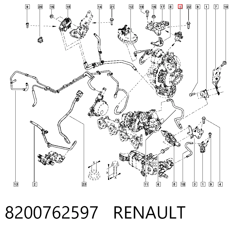 8200762597 Renault (RVI) Zawór elektromagnetyczny regulacji klapy EGR