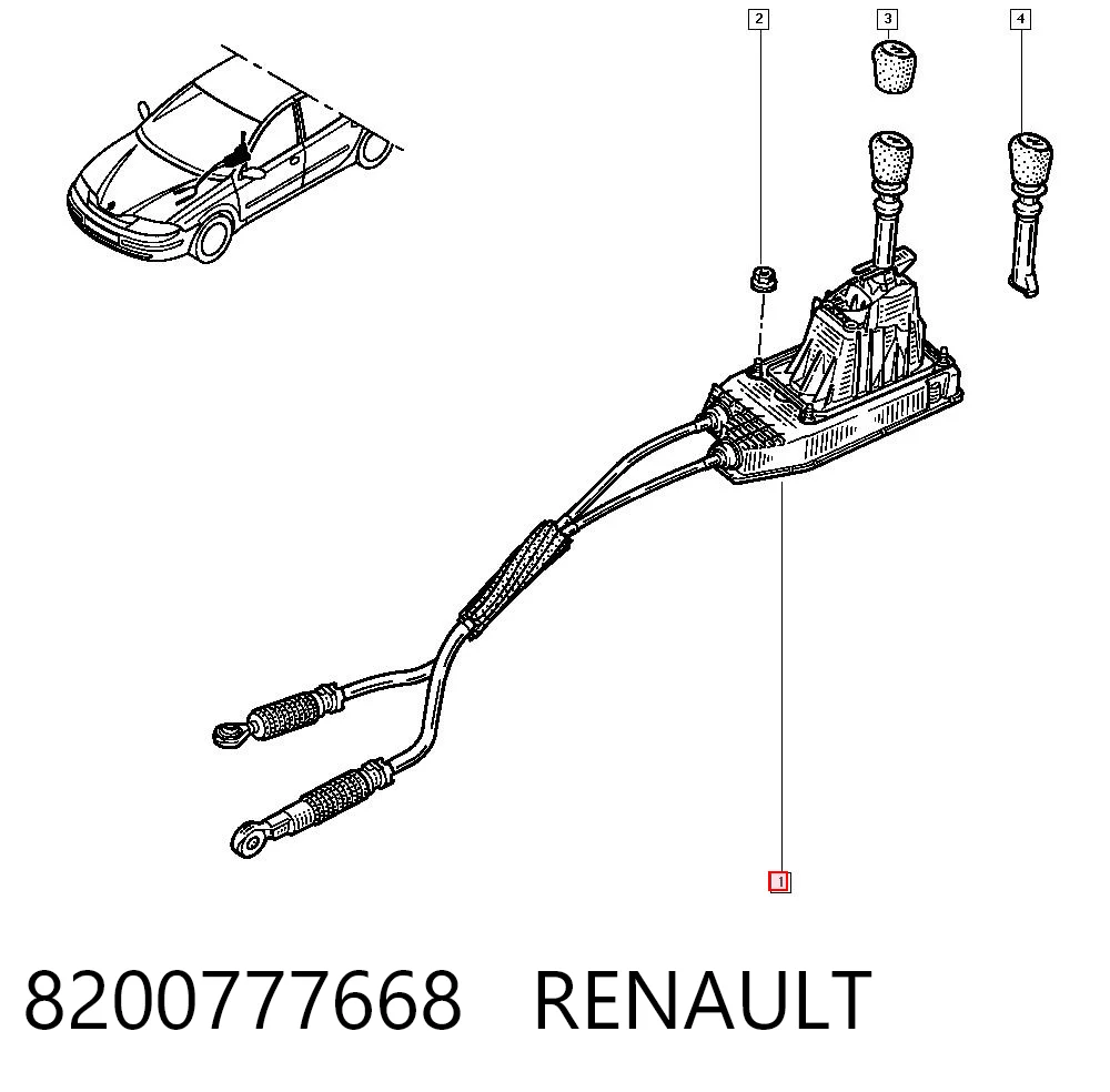 Mechanizm zmiany biegów (cięgno) do Renault Laguna II BG0, BG1