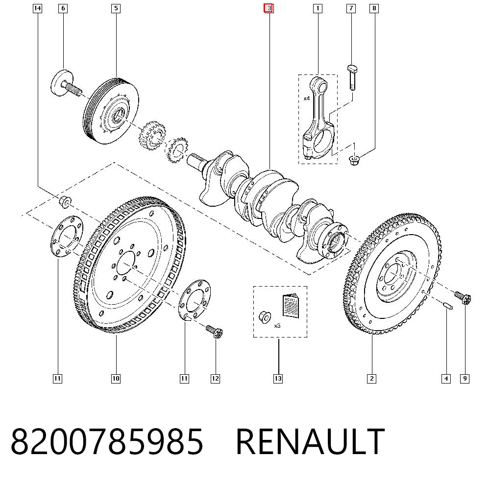 Kupić Wał korbowy silnika Renault Megane II LM0, LM1 w dobrej cenie